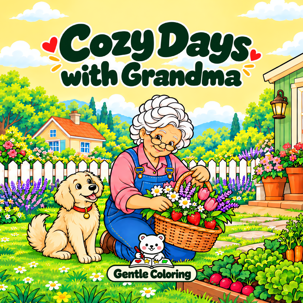 Cozy Days with Grandma — updated front cover with naturally posed dog